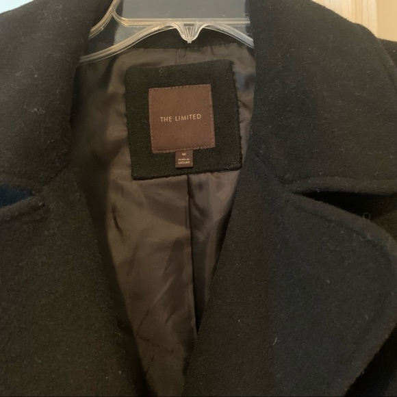 The Limited Wool Blend Black Pea Coat - Picture 5 of 9